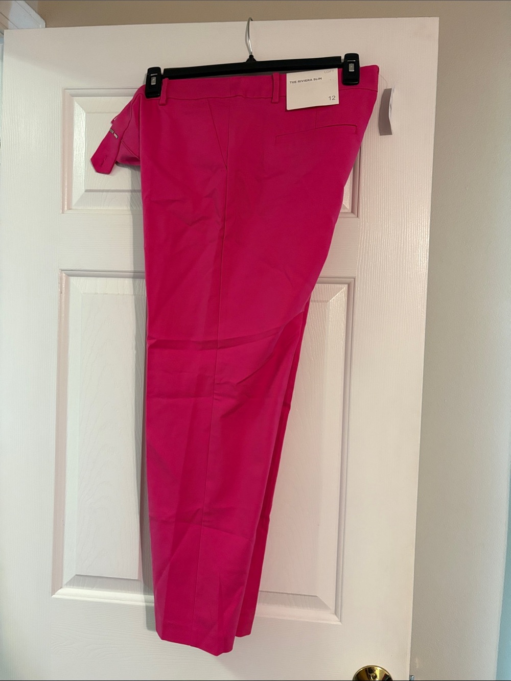 LOFT Hot Pink Riviera Slim Cropped Ankle Pants